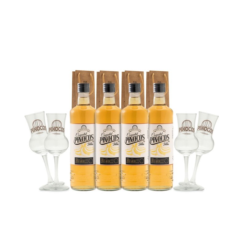 4 cachaca 4 tacas artesanal banana 700ml pinocos